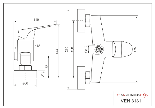 Venus VEN 3131 sprchová batéria